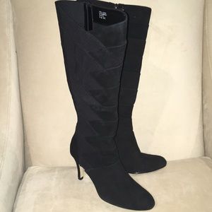 Black suede boots